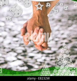 Happy senior couple holding hands Banque D'Images