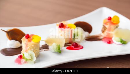 De délicieux plats gastronomiques Banque D'Images