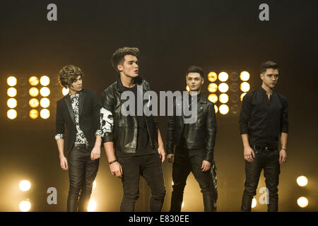 J'Union photographié à divers endroits à Londres avec : George Shelley,Josh Cuthbert,JJ Hamblett Où : London, Royaume-Uni Quand : 25 Mars 2014 Banque D'Images