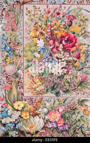Impression litho lithographie lithographie de fleurs sauvages de l'anglais vers 1885 Banque D'Images