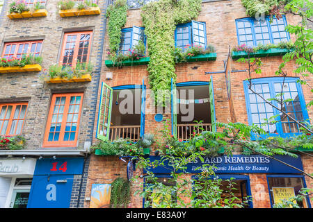 Maisons à Neal's Yard à Londres. Banque D'Images