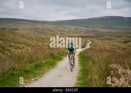 2014 3 pics en Cyclocross Yorkshire Dales, Rob Jebb gagnant. Banque D'Images