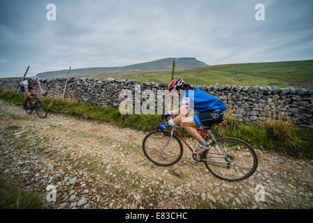 2014 3 pics en Cyclocross Yorkshire Dales Banque D'Images