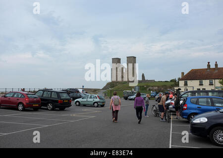 Reculver bay village et station côtière à l'est de herne bay dans le kent uk 2014 Banque D'Images