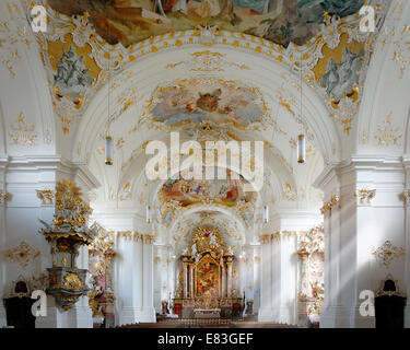 DE BAVIÈRE : Schaeftlarn - intérieur de l'église du monastère (au sud de Munich) Banque D'Images