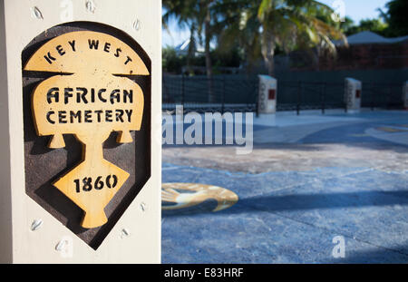 Cimetière de l'Afrique de l'Ouest clé créé en 1860 sign in Key West Florida Keys Banque D'Images