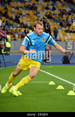 Oleh Goussev pendant le match entre l'Ukraine et la Slovaquie. Tour de qualification - Groupe C, l'Euro-2016 Banque D'Images