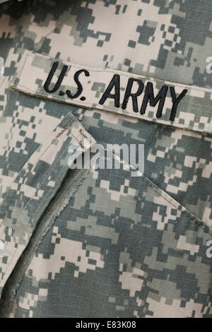 Bande de l'Armée américaine sur l'uniforme de combat Banque D'Images