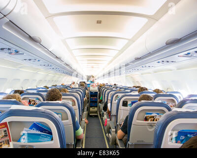 À l'intérieur de l'avion Airbus Banque D'Images