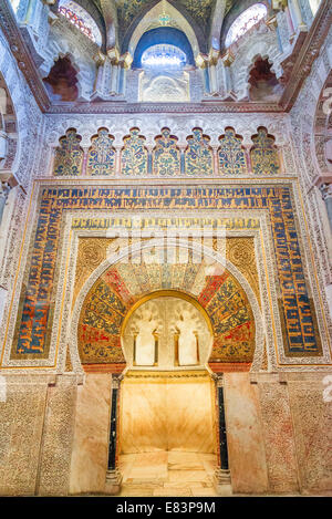 Le mihrab de la mosquée-cathédrale de Cordoue, Andalousie, Espagne Banque D'Images