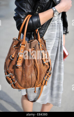 Andrea Cihlarova arrivant pour la maxime Simoens Printemps/Été 2015 Fashion show in Paris, France - 28 septembre 2014 - Photo : Céline Gaille Manhattan/Piste/photo alliance Banque D'Images