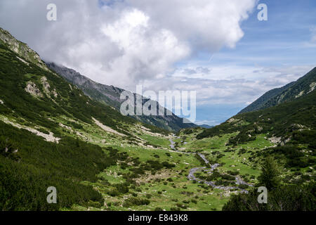 Dans une vallée du Parc national de Pirin, Pirin, Bulgarie Banque D'Images