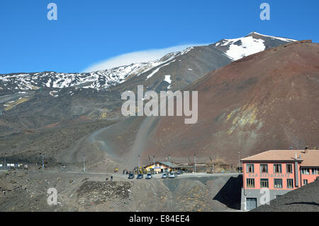 Refuge Sapienza sur l'Etna Banque D'Images