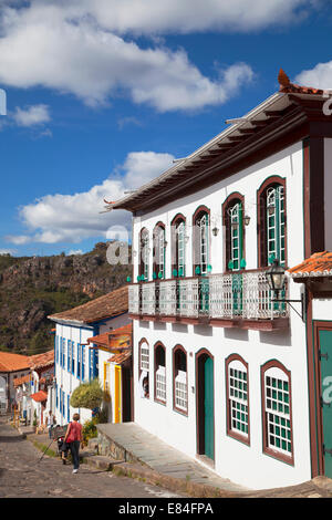 L'architecture coloniale, Diamantina (Site du patrimoine mondial de l'UNESCO), Minas Gerais, Brésil Banque D'Images