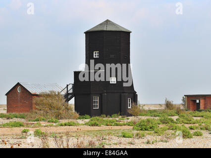 La tour de bois noir sur Orford Ness, Suffolk Angleterre Banque D'Images