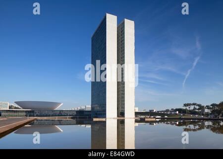 Congrès national, Brasilia, Brésil, District Fédéral Banque D'Images