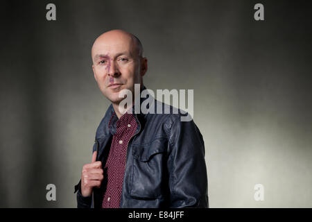 Christopher Brookmyre, écrivain écossais, à l'Edinburgh International Book Festival 2014. Edimbourg, Ecosse. Banque D'Images