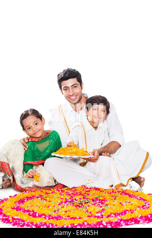 South Indian Diwali Festival Rangoli Banque D'Images