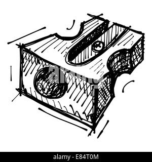 L'affûteur de Dessin crayonné noir Banque D'Images