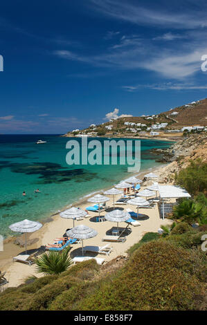 Plage de Agios Ioannis, Mykonos, Cyclades, Grèce Banque D'Images