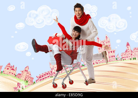 Young couple shopping Banque D'Images