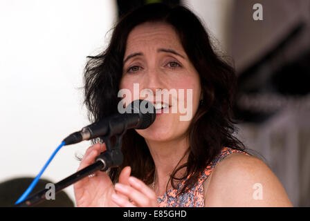 La chanteuse pop et jazz contemporain jackie Collins à partir de la voix et les touches d'effectuer au farnham Food Festival 2014, Farnham, Surrey, Royaume-Uni. Banque D'Images