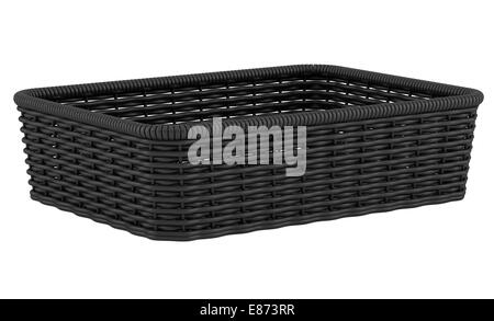 Panier à pain noir vide isolé sur fond blanc Banque D'Images