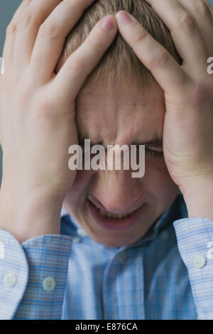 Maux de tête les hommes Banque D'Images