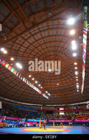 Incheon, Corée du Sud. 1 octobre, 2014. Gymnase Dowon Wrestling : au gymnase Dowon pendant le 2014 Jeux Asiatiques d'Incheon en Corée du Sud, la Corée du Sud. © Ito Shingo/AFLO SPORT/Alamy Live News Banque D'Images