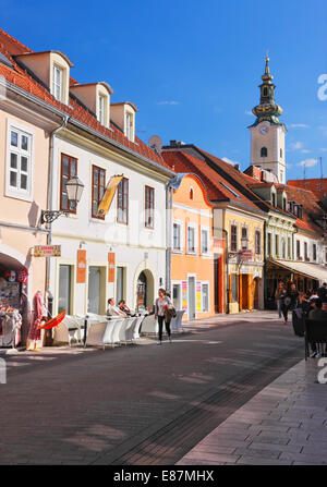 Café rue Tkalciceva, Zagreb Banque D'Images