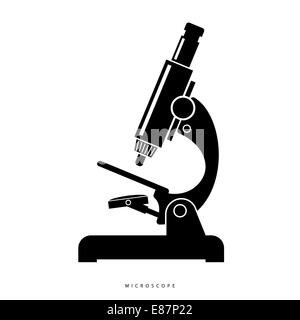 Icône Microscope. isolé sur fond blanc. Banque D'Images