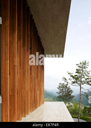 Sifflement Rock Golf Clubhouse, Chuncheon, Corée du Sud. Architecte : 2012 Mecanoo. Banque D'Images