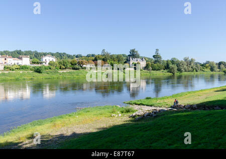 Rives de la Gironde à Sainte-Foy-La-Grande dans le département de la Gironde et du sud ouest de la France Banque D'Images