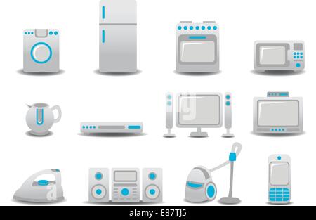 Vector illustration d'appareils ménagers d'icônes. Vous pouvez décorer votre site web, une application ou une présentation avec elle. Illustration de Vecteur