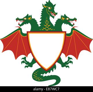 Vector Illustration de l'Emblème dragon Shield Illustration de Vecteur