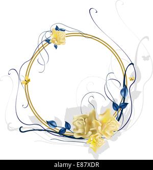 D'illustraition vecteur floral frame élégant avec de belles roses Illustration de Vecteur