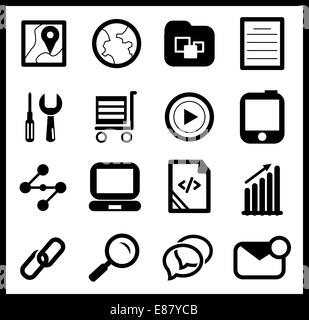 Web icon set noir Illustration de Vecteur