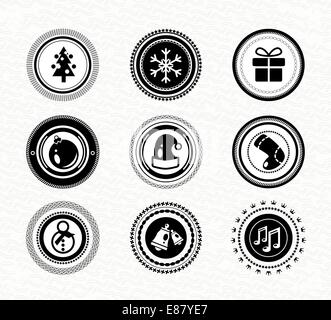 Ensemble d'étiquettes vintage retro noir : Illustration de Vecteur