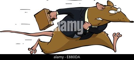 Rat fonctionne sur un fond blanc vector illustration Illustration de Vecteur