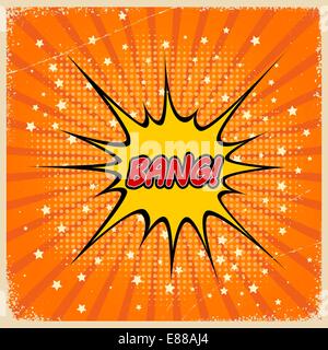 Rétro arrière avec Bang Comic Speech Bubble Illustration de Vecteur