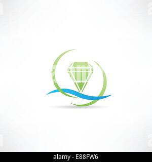 Diamant Vert Illustration de Vecteur
