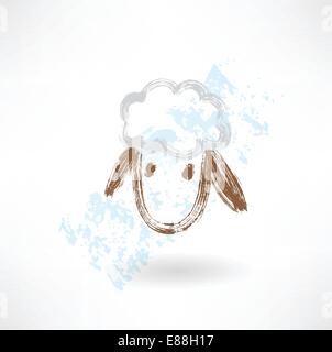 Têtes de moutons icône grunge Illustration de Vecteur