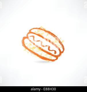 Icône de Hot-Dog. Illustration de Vecteur