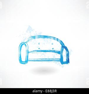 Canapé icône grunge Illustration de Vecteur