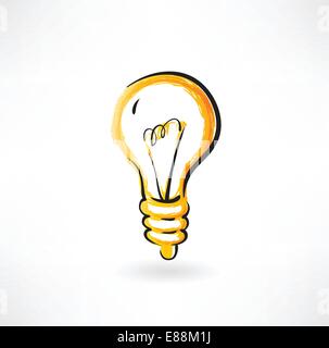 L'icône grunge ampoule Illustration de Vecteur
