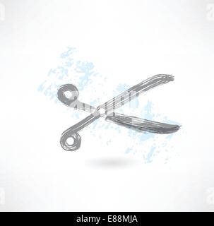 L'icône grunge ciseaux Illustration de Vecteur
