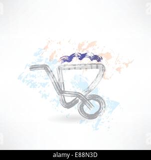 Chariot avec le charbon Illustration de Vecteur