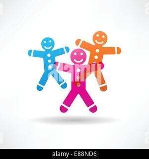 Trois hommes d'épices colorés Illustration de Vecteur