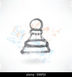 L'icône grunge de pions Illustration de Vecteur