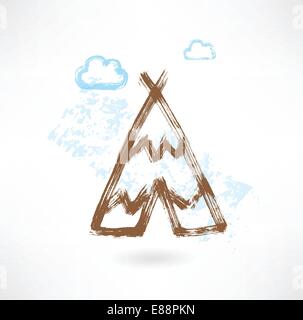 L'icône grunge wigwam Illustration de Vecteur